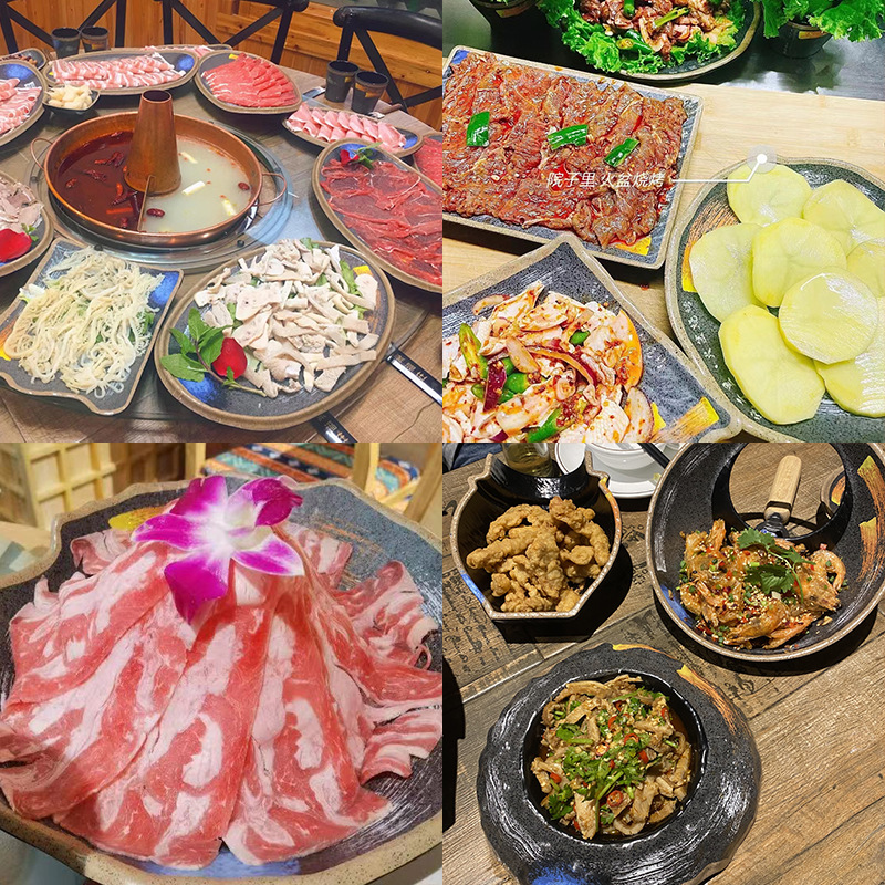 Melamine imitation porcelain plastic plate, barbecue restaurant tableware, Japanese hot pot dish plate, barbecue restaurant specialty plate details Picture