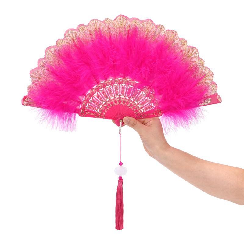 Ancient-style feather fans, Wing Chun dance, square dance, cheongsam performance, fans, internet-famous fans, light and elegant Item Picture