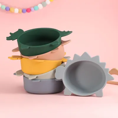 Cross-border explosive dinosaur silicone rice bowl children's tableware feeding tableware baby feeding complementary food silicone bowl baby special silicone bowl thumbnail