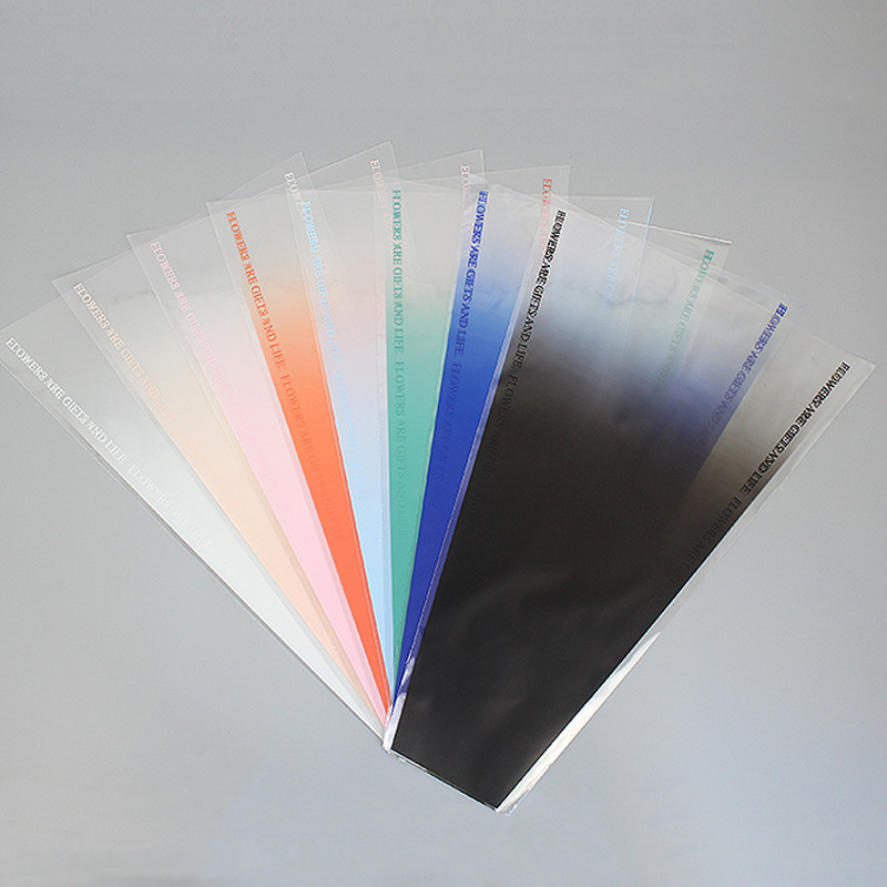 Gradient multi-pack flower bouquet packaging bags, carnation rose fresh flower gift boxes, transparent bags, multi-pack fresh flower packaging products details Picture