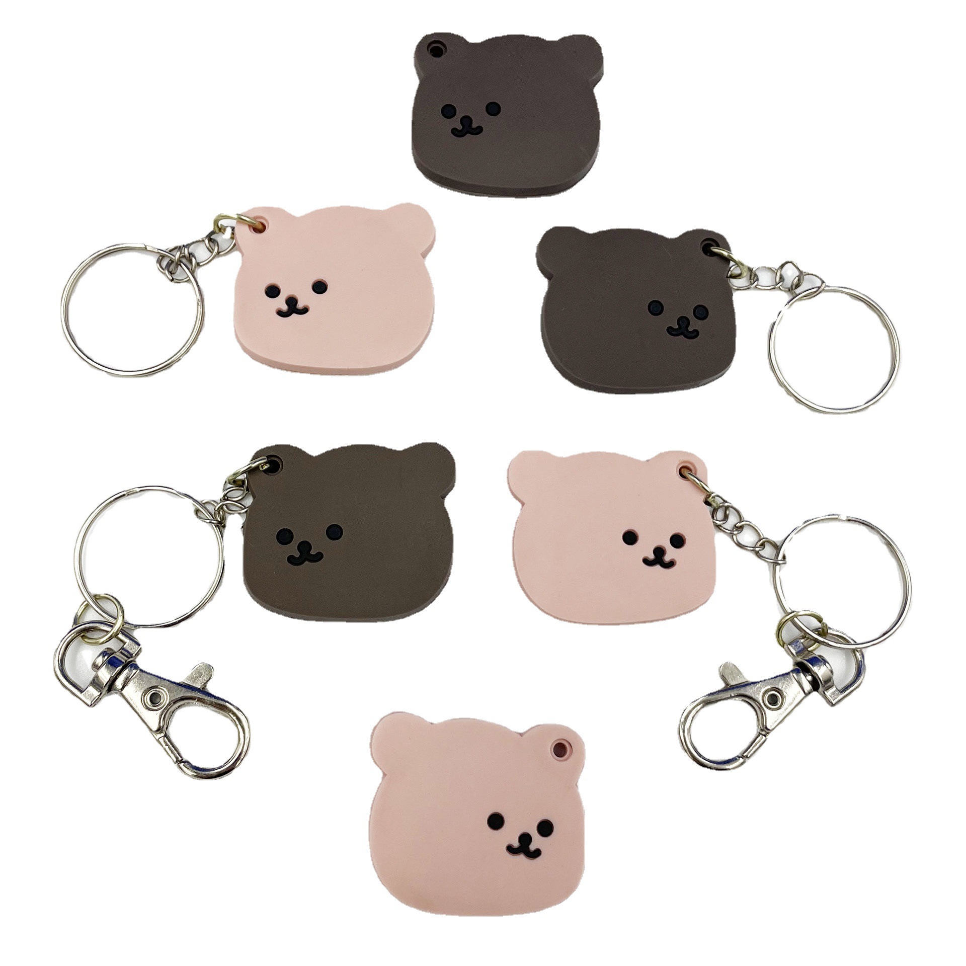 New cartoon PVC soft rubber DIY raccoon pendant keychain personalized accessory, cute in stock wholesale, not ordinary style Item Picture