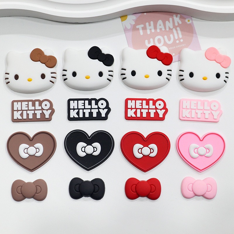 Pink large KT Cathead 3D soft glue DIY mobile phone case water cup decorative accessories storage box slipper buckle accessories Creative diy decorative accessories patch details Picture