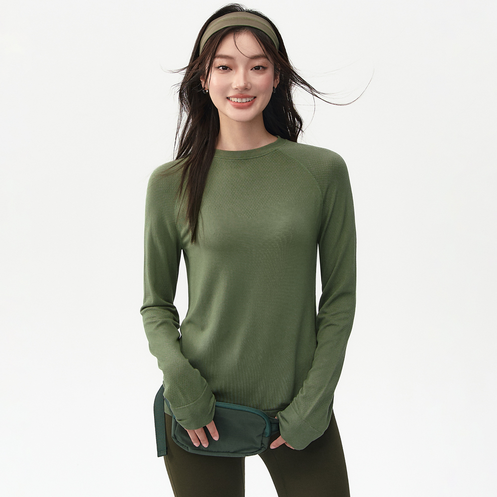 Autumn and winter women's yoga wear, long-sleeved loose, slimming, round-neck Pilates sports casual set, sports outdoor fitness wear Specification image