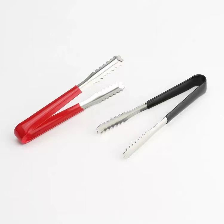 Household high-temperature resistant stainless steel ice clamps, thickened and lengthened non-magnetic anti-scrubber ice cube clamps, special ice bucket tools for milk tea, sugar cubes and fruit ice clamps Item Picture