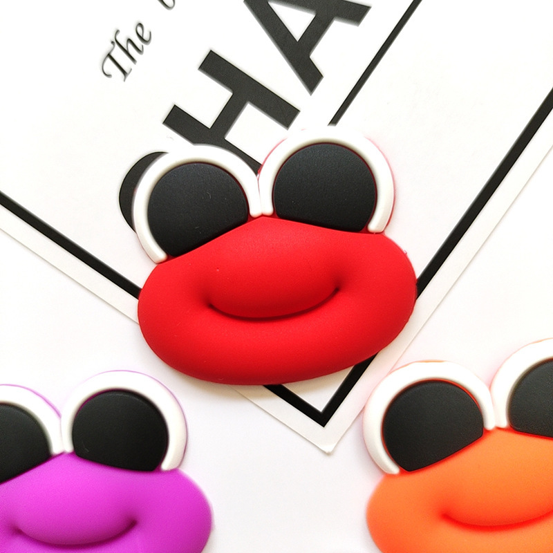 Creative cartoon sausage mouth big eyes PVC soft glue DIY jewelry patch mobile phone shell hair accessories Crocs accessories wholesale a variety of optional Specification drawing