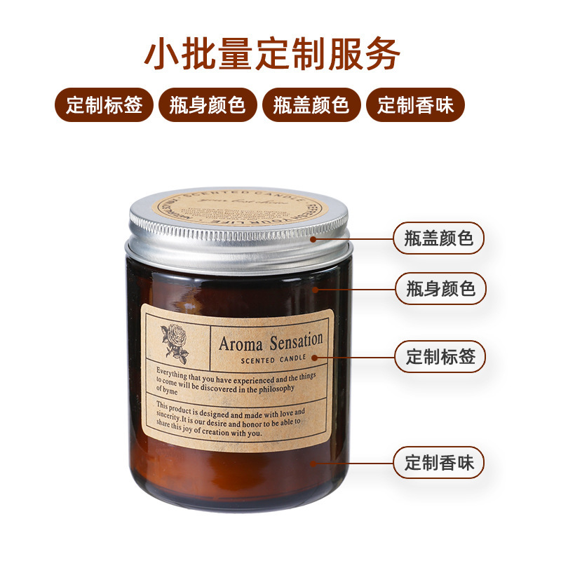 Cross-border wholesale packaging of smokeless scented candles, handcrafted soy-based scented glass jars, essential oil souvenirs Specification image