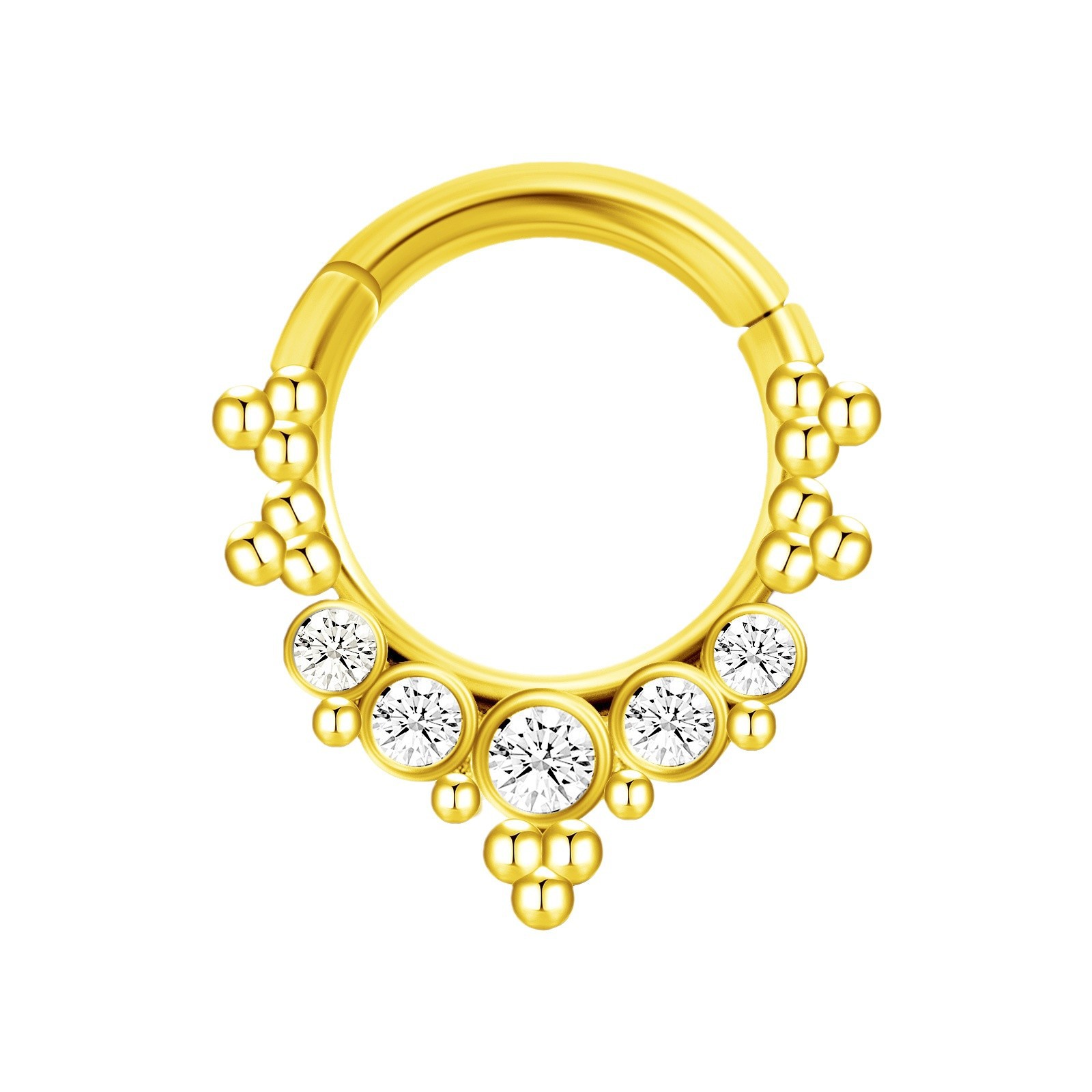 圆形镶钻耳饰鼻环穿刺 欧美跨境外贸耳饰批发 独特设计穿刺饰品 时尚潮流其他穿刺饰品白底实物图