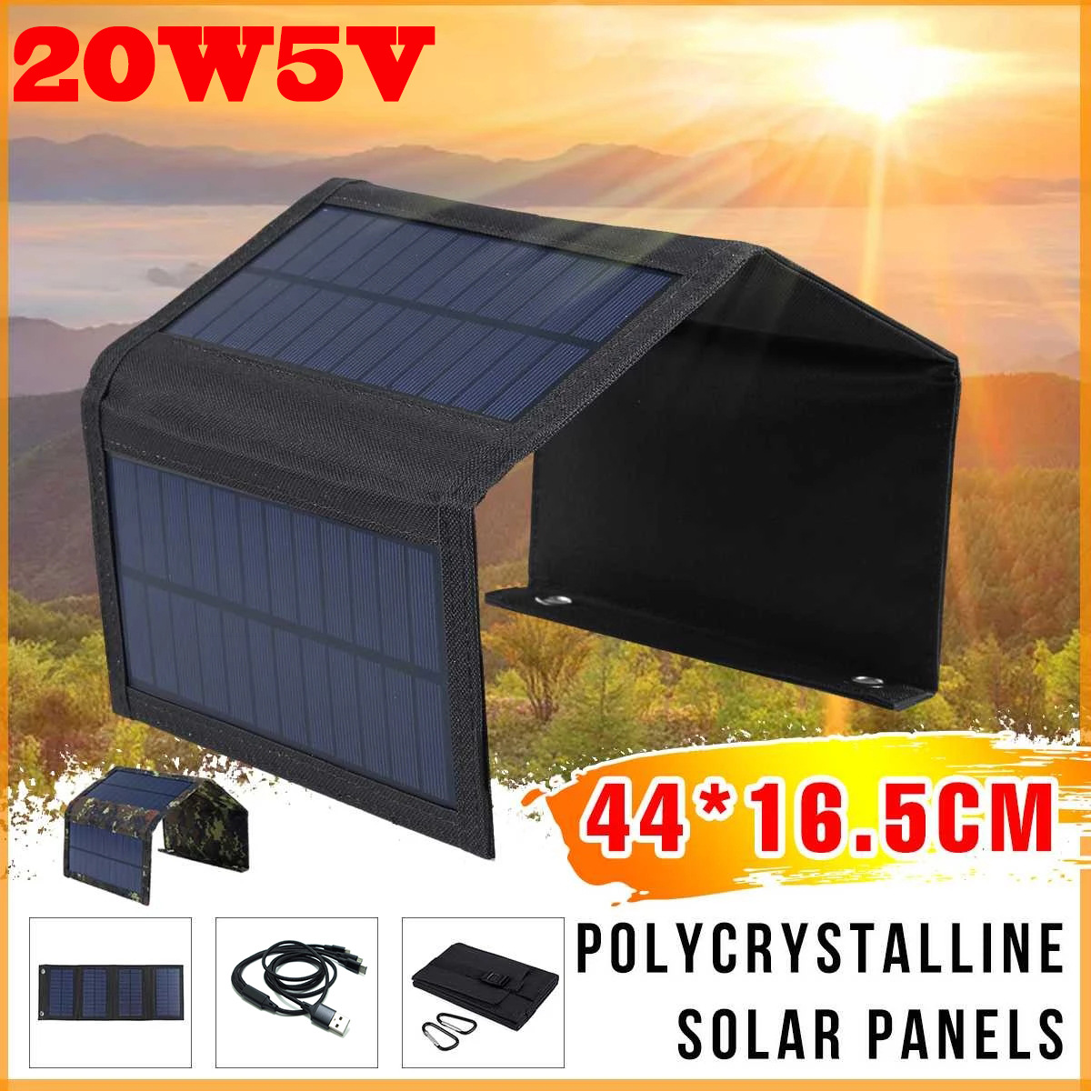 Wholesale of 20W monocrystalline solar panel portable charging bags and electrical accessories