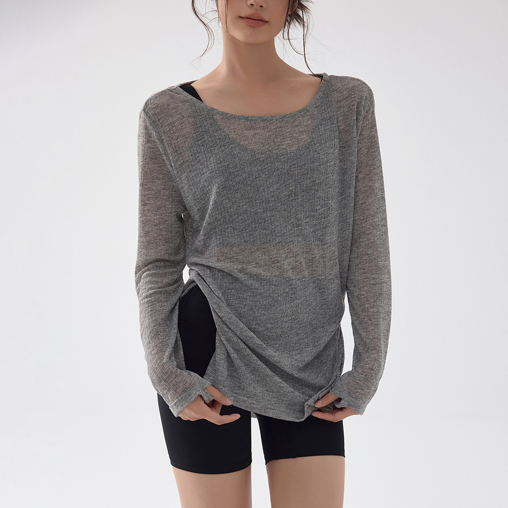Weightlifting fairy sports top for women, loose, slimming, breathable, long-sleeved yoga, running and fitness wear, large-sized smocks, clothing display props details Picture