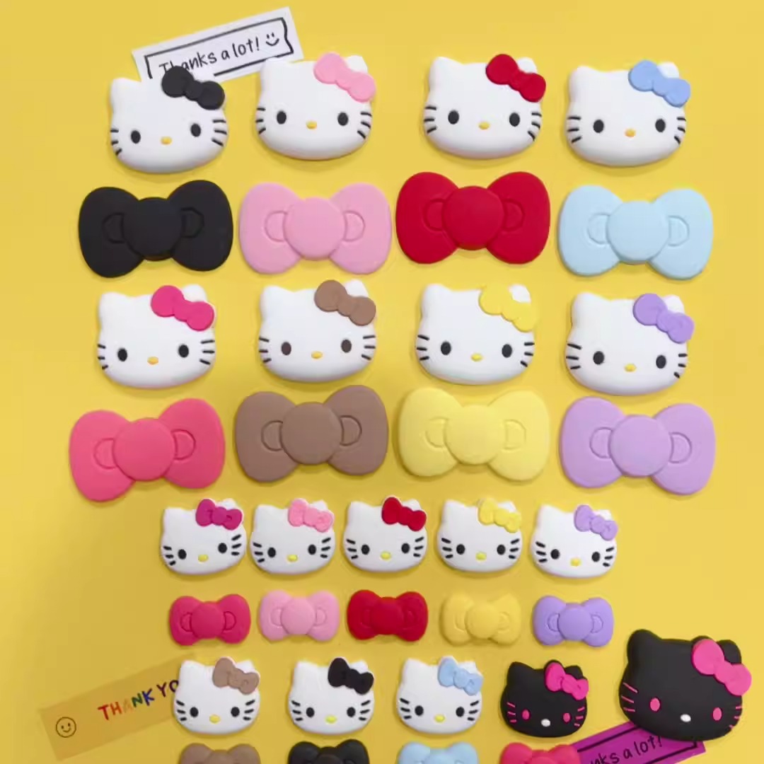 Kitty KT Cat size DIY soft glue three-dimensional sticker water cup phone case Slippers decorative sticker bow shape diy accessories beautiful practical cute full figure