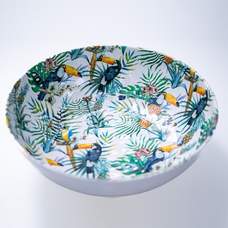 Wholesale melamine imitation porcelain soup bowls, round rice bowls, porridge bowls, 7.5-inch fast food commercial tableware manufacturer wholesale full figure