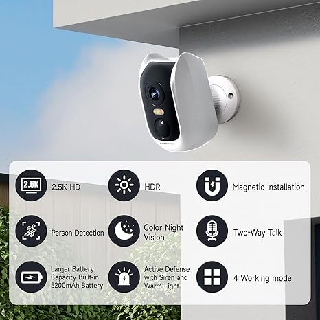 Cinmoore Wireless Wifi battery camera 4MP night vision surveillance Camera CM-BC3U High-definition smart Home waterproof outdoor details Picture