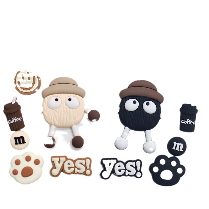A variety of cartoon large hats Black briquets DIY material accessories Crocs buckle slipper water cup mobile phone case Personalized accessories DIY accessories creative decorations Item Picture