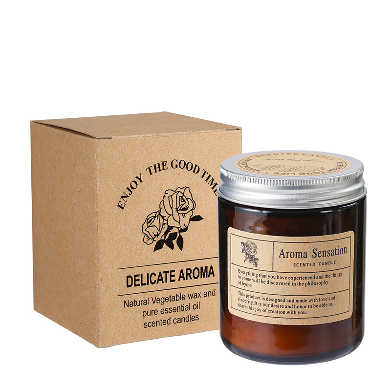 Cross-border wholesale packaging of smokeless scented candles, handcrafted soy-based scented glass jars, essential oil souvenirs Item Picture