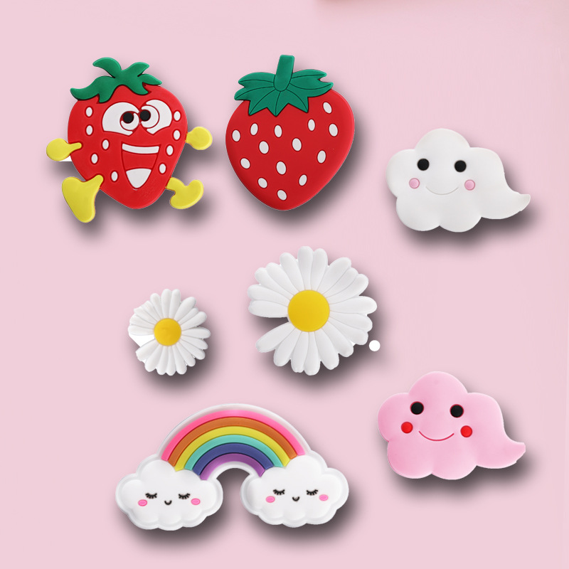 Manufacturers directly supply DIY hairpin accessories Fruit rainbow clouds PVC soft patch mobile phone shell decoration accessories hair rope hair accessories full figure