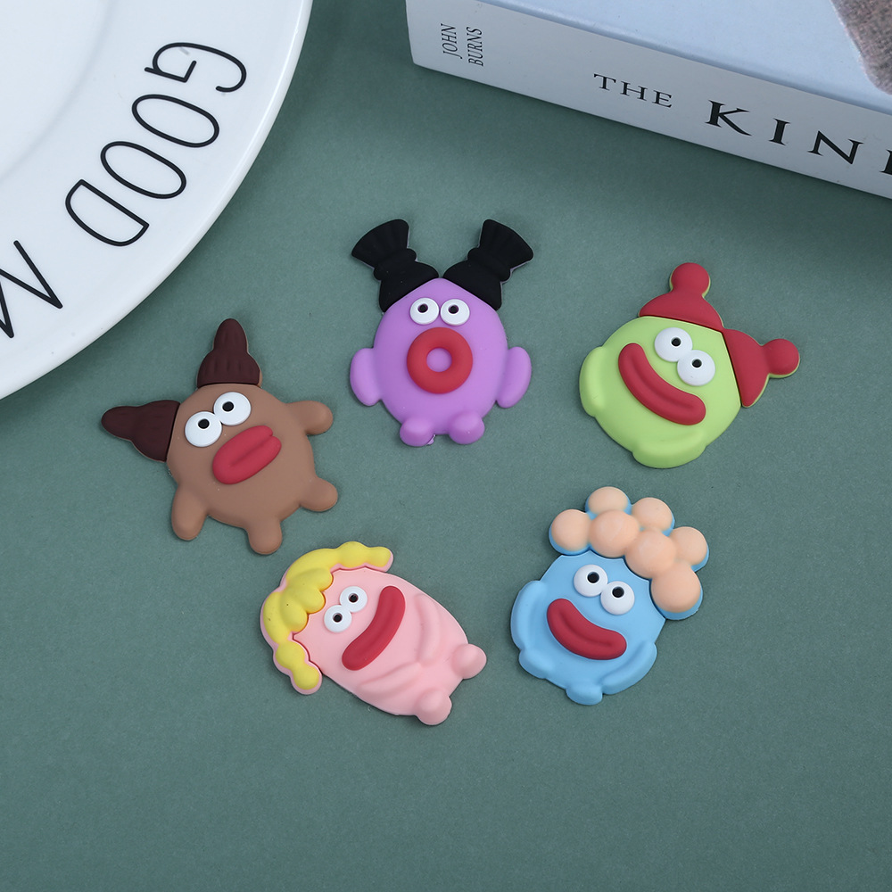 PVC soft glue cartoon sausage mouth eyes mobile phone case DIY Crocs shoes shoes flower pencil box storage box refrigerator patch DIY jewelry creative decoration full figure
