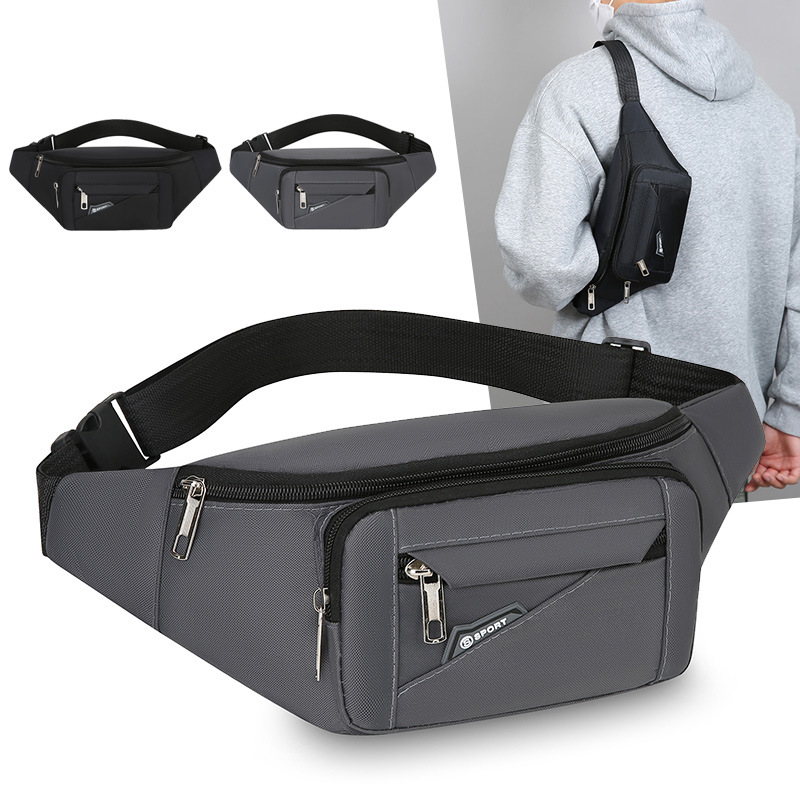 男女通用时尚腰包大容量防泼水运动户外收银包耐磨单肩斜挎包配件包