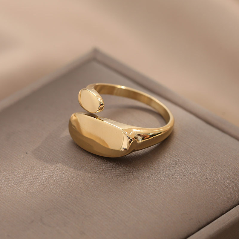 European and American trend jewelry, women's stainless steel cast opposite sex open index finger ring, ins style individual design ring, simple and fashionable, wear-resistant and corrosion-resistant