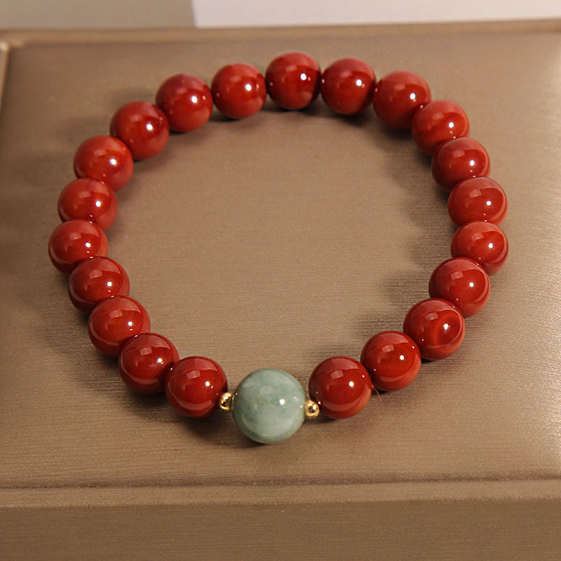 Nan Hong agate bracelet, a rare, light luxury, retro jade and jade beaded bracelet for women on Instagram. A gift for your girlfriend and best friend Specification image