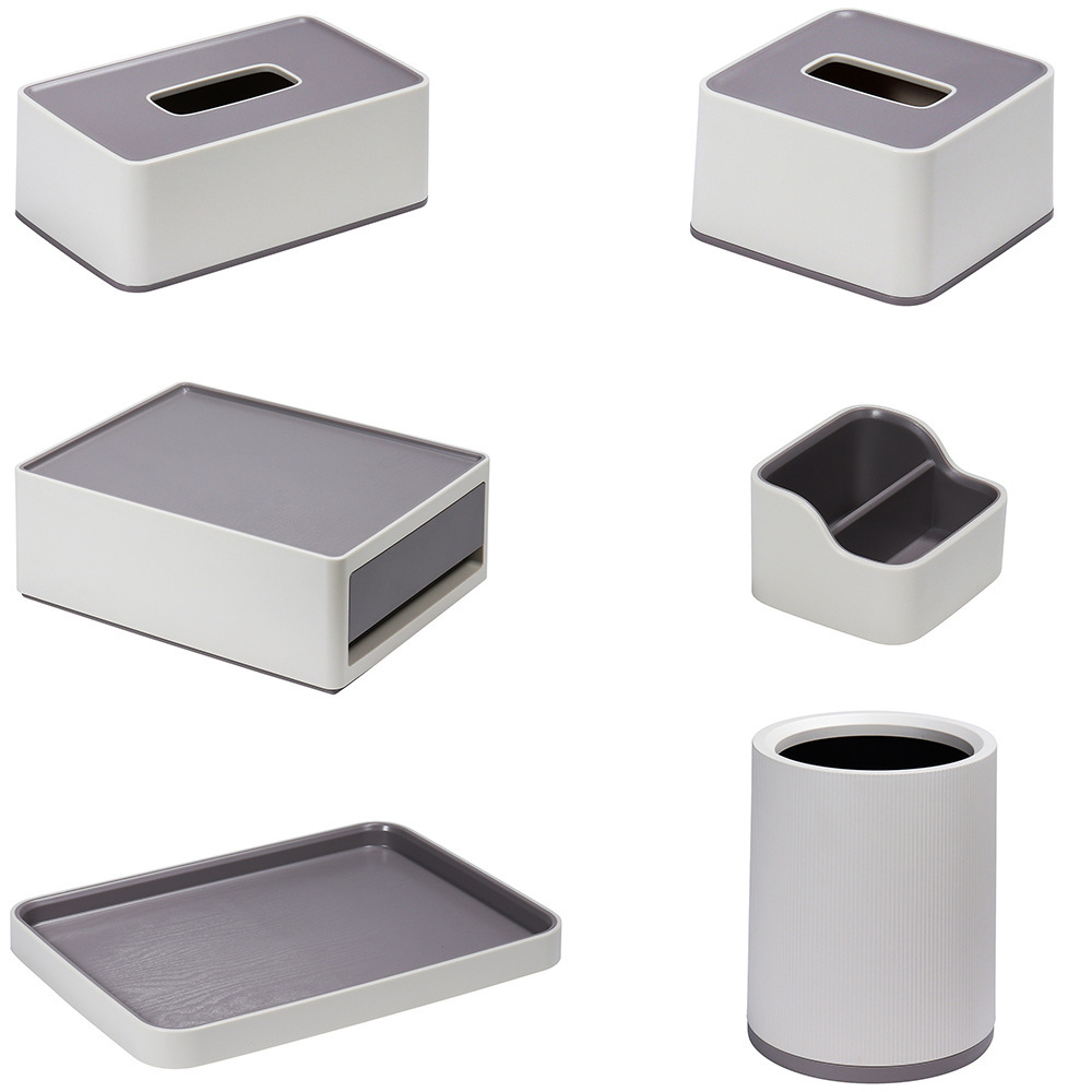 厂家直销 酒店客房专用 ABS耗品盒套装 包含水壶托盘 纸巾盒 茶叶盒 遥控器座 垃圾桶 其他酒店用品一应俱全