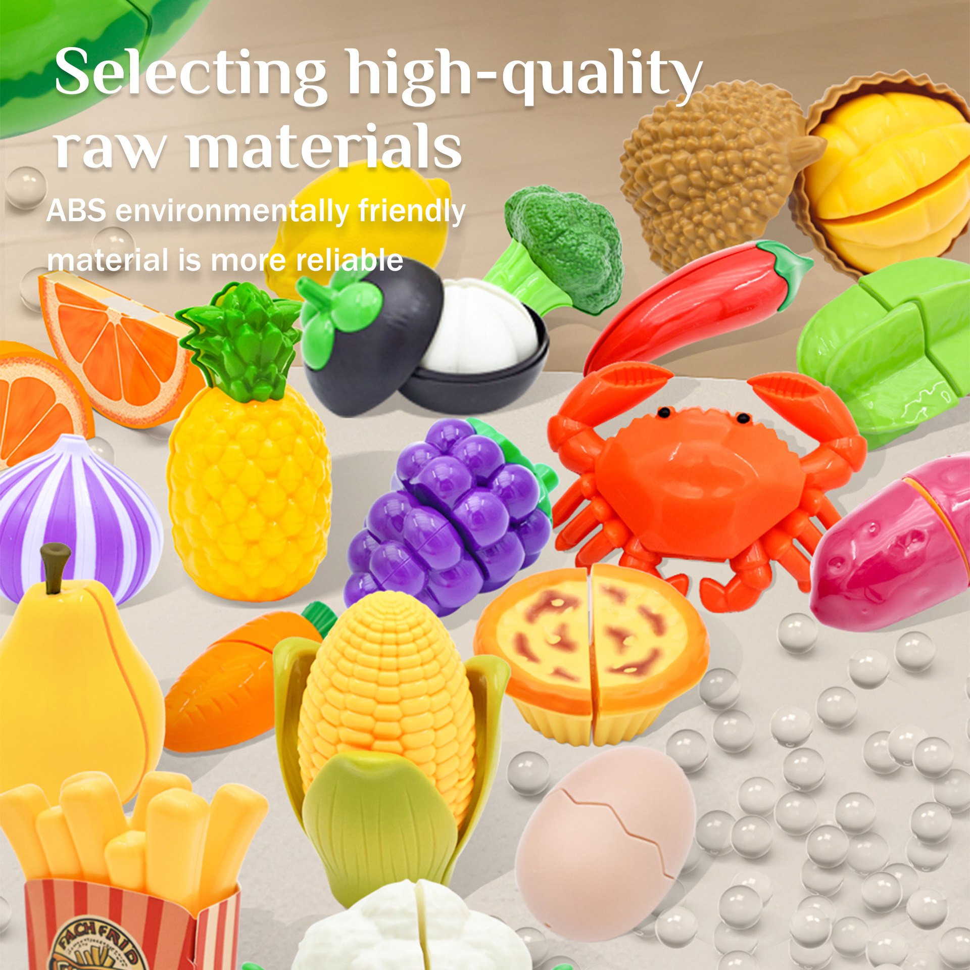 Teaching AIDS for children aged 0-3 years old: simulated fruit and vegetable kitchen toys, play house, classified games, color recognition, cognitive education toys, and other play House series toys Application Scenario