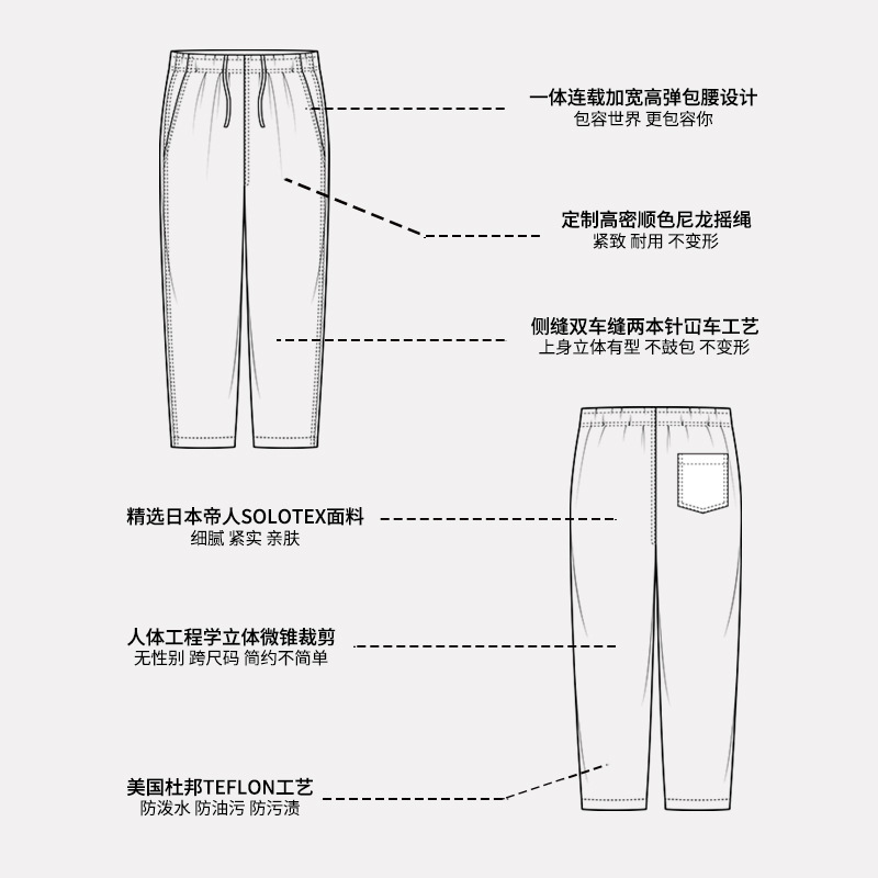 SOLOTEX Spring and Autumn Men's casual pants, three-proof functional long pants, double-pleated outdoor sports pants, dress pants, sweatpants and basketball uniforms are recommended for matching Specification image