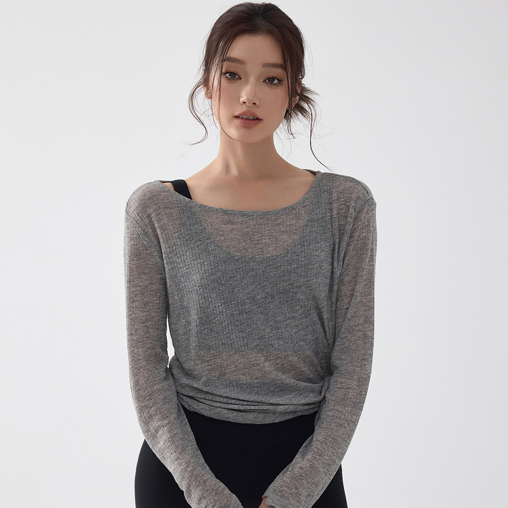 举重妖精运动上衣女宽松显瘦透气长袖瑜伽跑步健身服大码罩衫服装展示道具