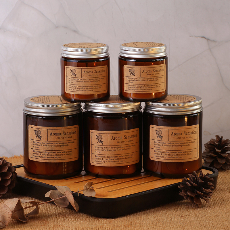 Cross-border wholesale packaging of smokeless scented candles, handcrafted soy-based scented glass jars, essential oil souvenirs Application Scenario