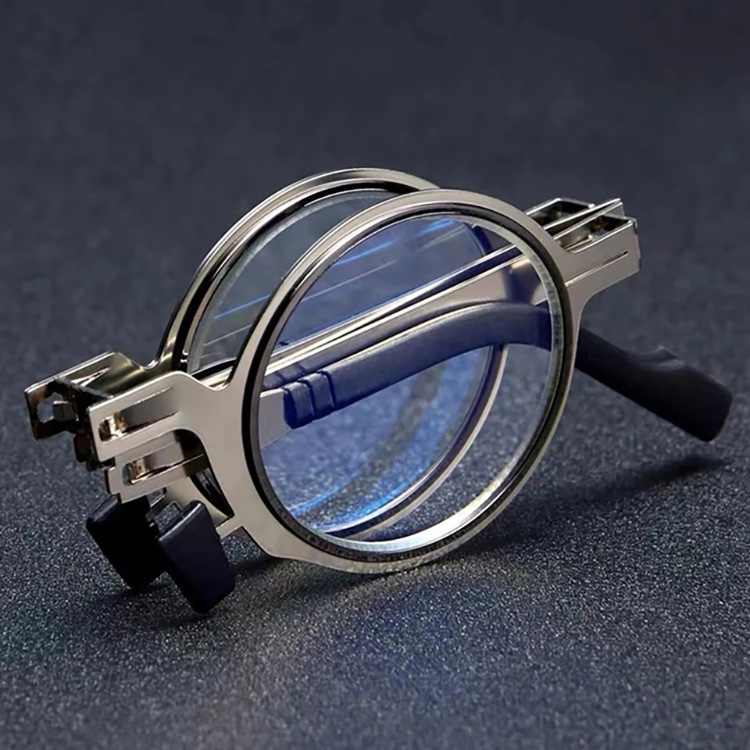 New retro-style portable screwless reading glasses for both men and women, foldable anti-blue light and anti-fatigue reading glasses, a fashionable and trendy style