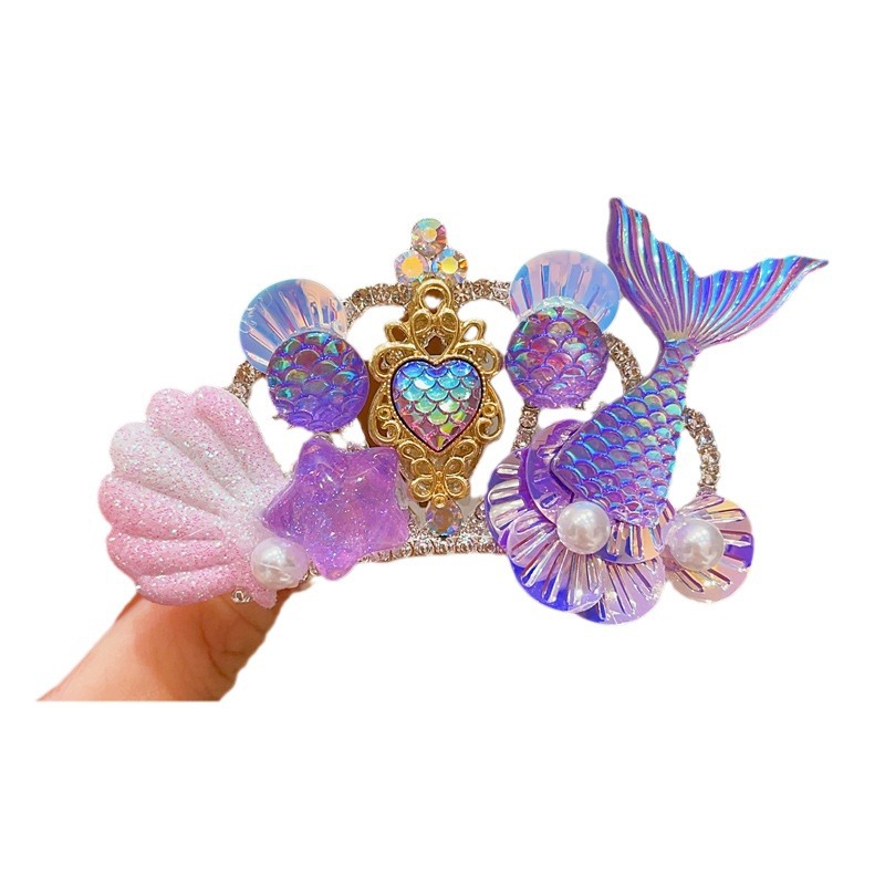 Princess Elsa children's headwear, Frozen Girl Crown Hairpin, Mermaid Hairpin, children's hair accessory Item Picture