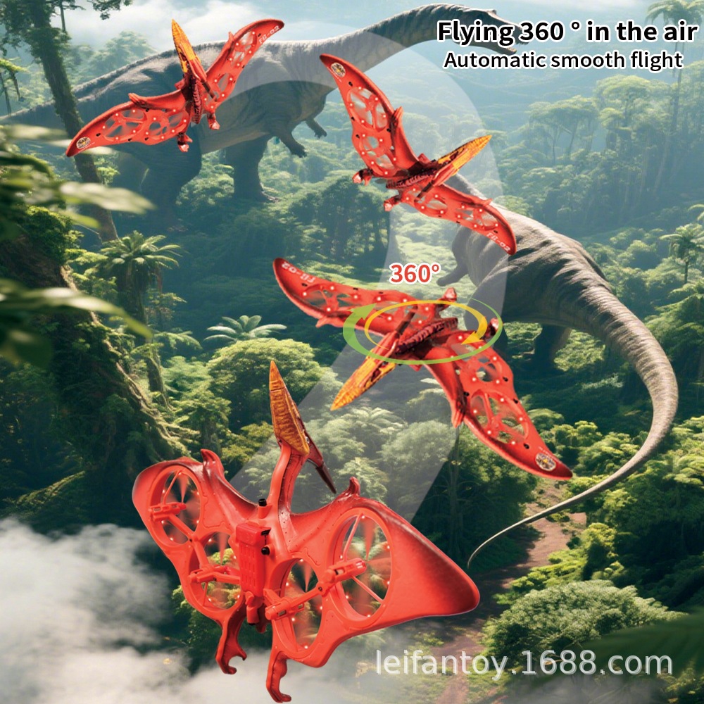 Cross-border foreign trade remote control aircraft, wing Loong fighter jet, dinosaur simulation, cool lights, quadcopter toy Item Picture