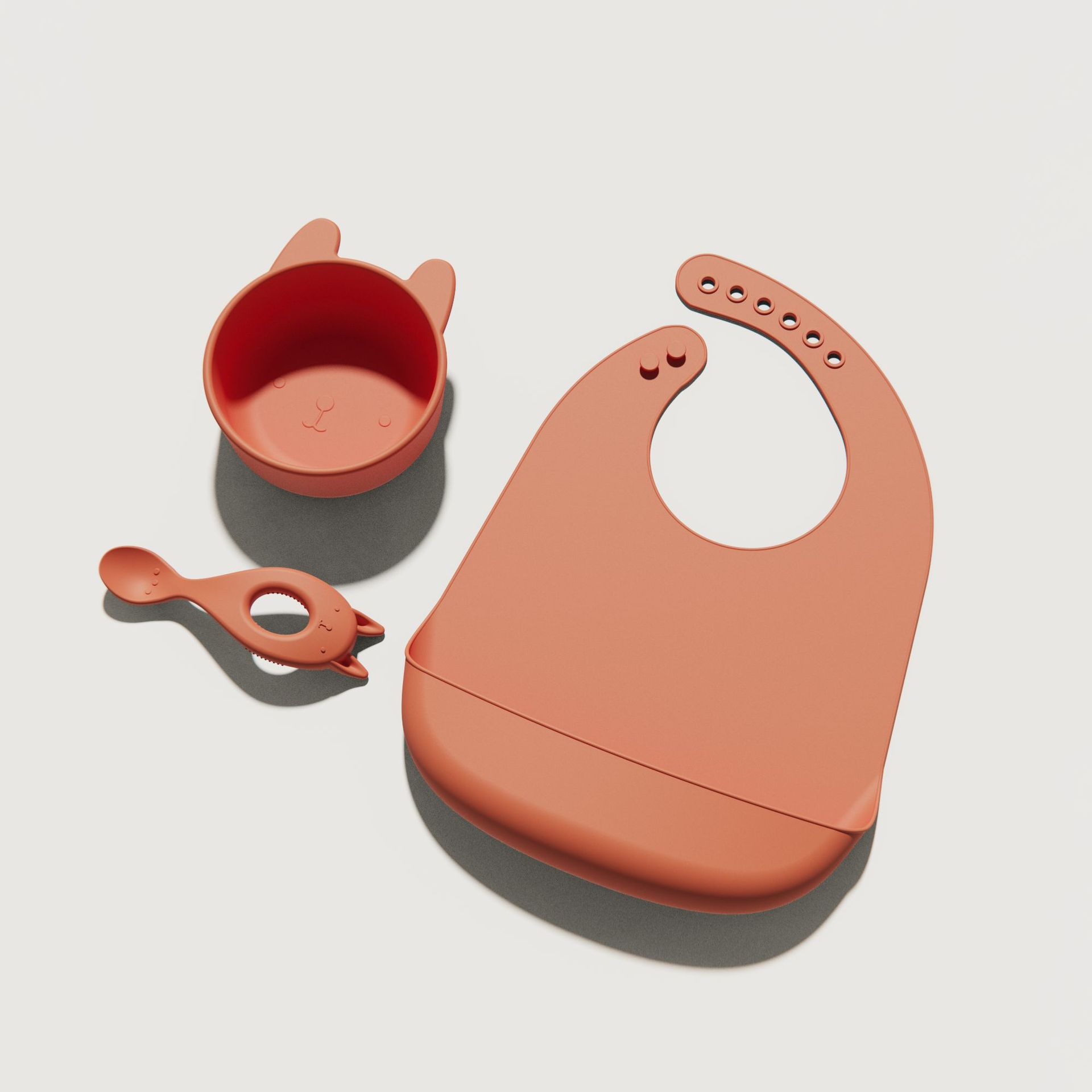 Silicone baby products Children's tableware set baby complementary food bowl dinner plate Children's silicone spoon custom feeding tableware Safe environmental protection non-toxic baby dinner plate Application Scenario