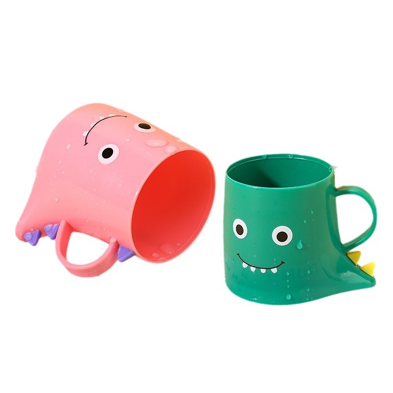 小恐龙牙杯男孩款 儿童水杯漱口杯 刷牙杯家用防摔 喝水杯子宝宝牙杯 其他分类可选白底实物图