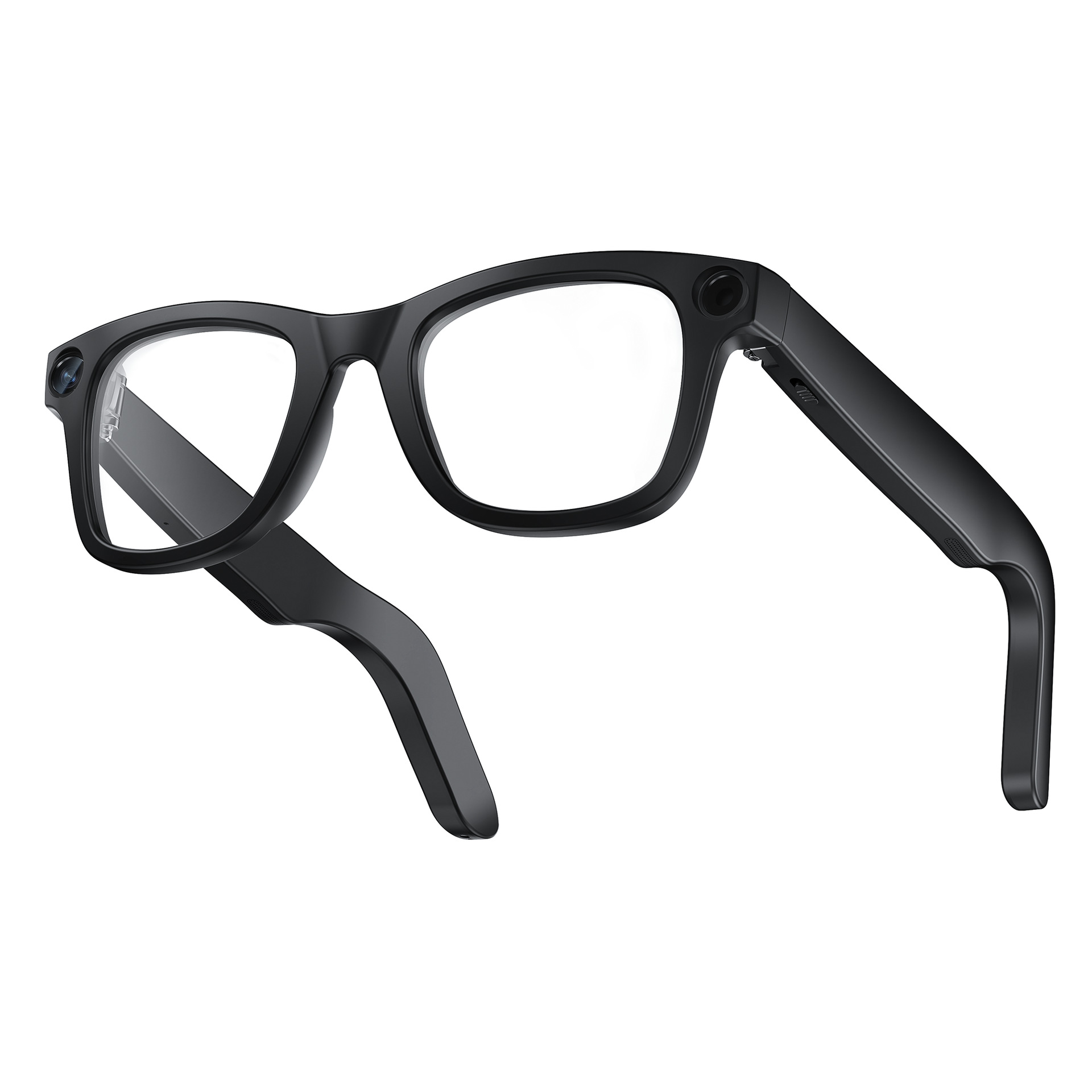 The E02AI smart glasses are 8-megapixel anti-shake, capable of shooting videos, recording audio, translating voice, waking up, and recognizing images. They are multi-functional portable smart devices