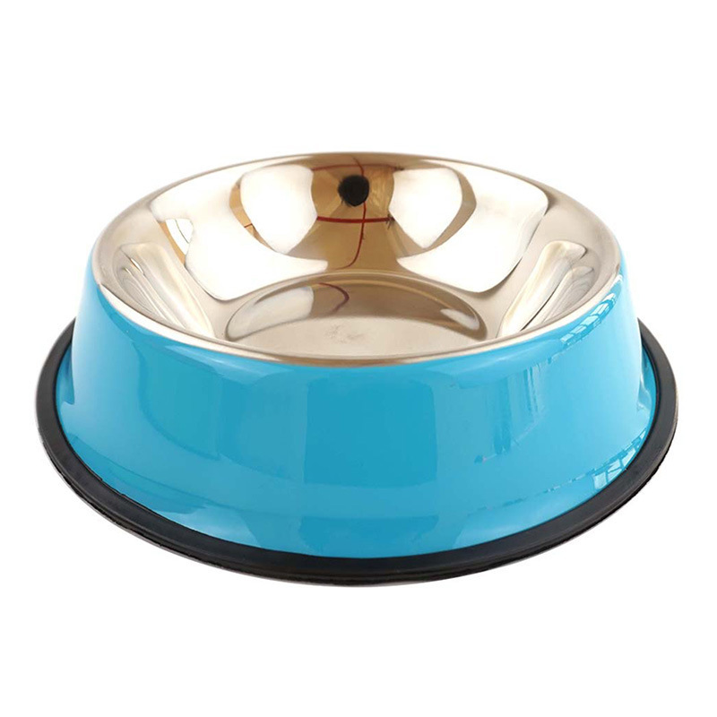 Pet supplies: Stainless steel dog bowls, cat bowls, rubber bottom, anti-slip and anti-knock, dog food bowls, cat water bowls, durable tableware, specially designed for dogs Item Picture