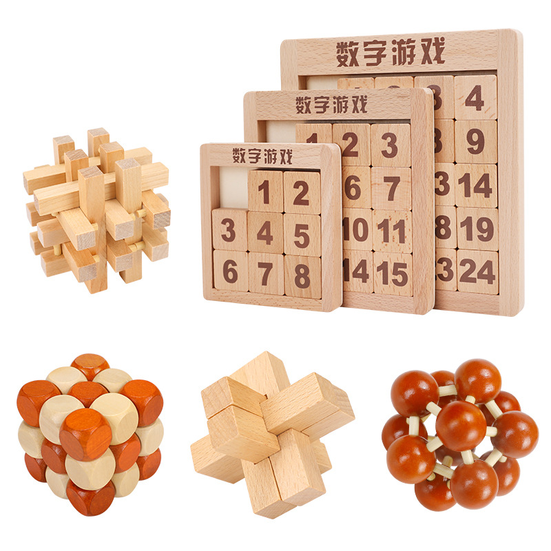 Kongming Lock, Lu Ban Lock, Three Kingdoms, Huarong Road, educational building blocks, early education toys, children's ring unlocking, intelligence development, primary school students' educational games Item Picture