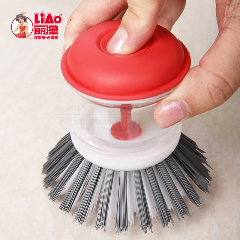 LIAO's liquid pot washing brush is a kitchen cleaning product, a hard bristle stove cleaning brush, a household multi-functional steel wool ball, a cross-border daily necessities and household cleaning brush Specification image
