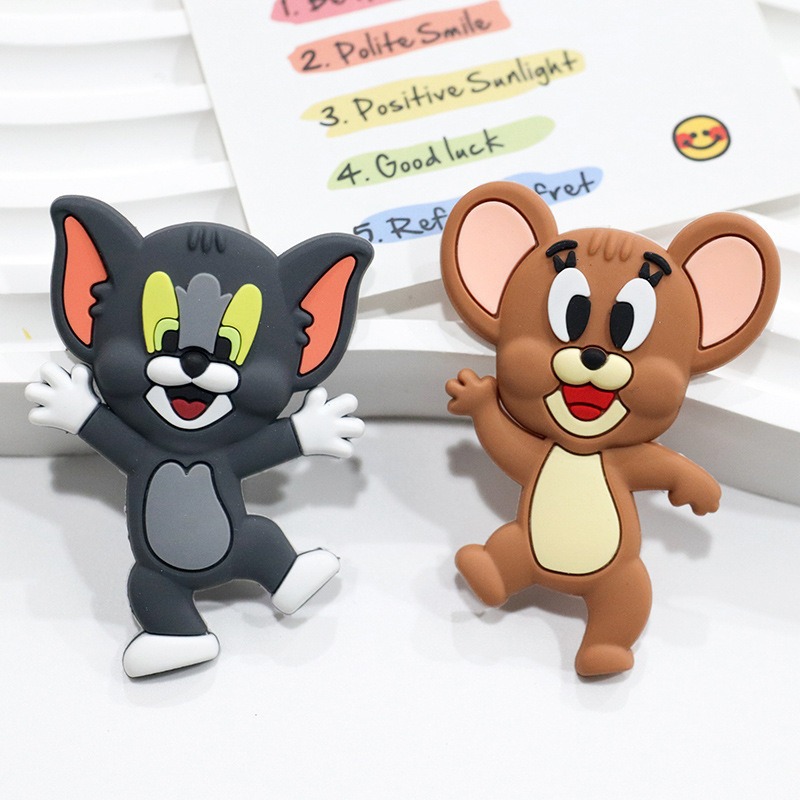 TOM Tom and Mouse Tom Jerry DIY Crocs buckle soft glue accessories Phone case water bottle decorative stickers DIY accessories set Creative cute cartoon characters Application Scenario