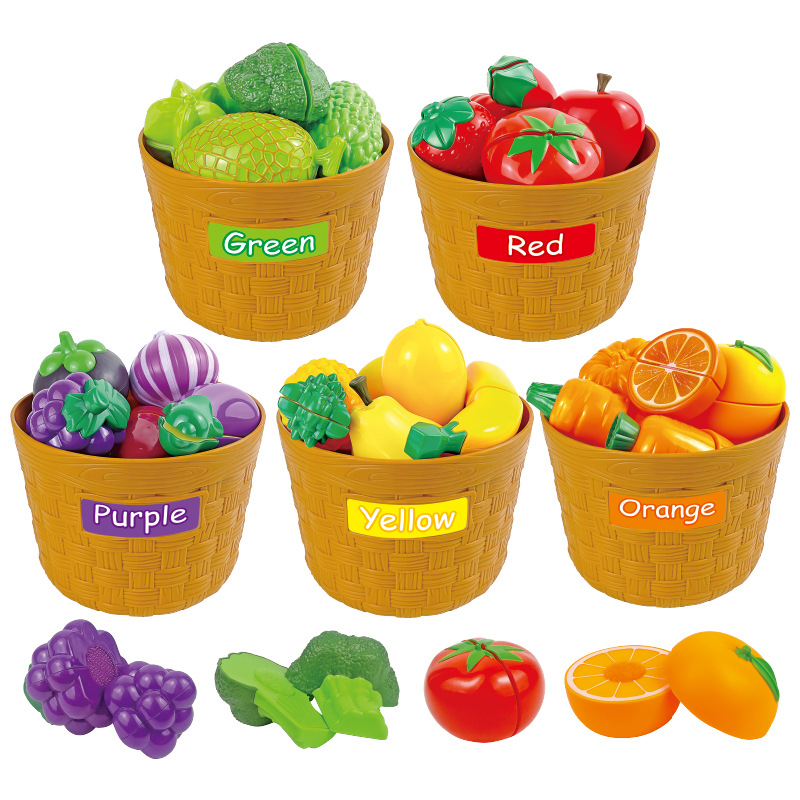 Teaching AIDS for children aged 0-3 years old: simulated fruit and vegetable kitchen toys, play house, classified games, color recognition, cognitive education toys, and other play House series toys Item Picture