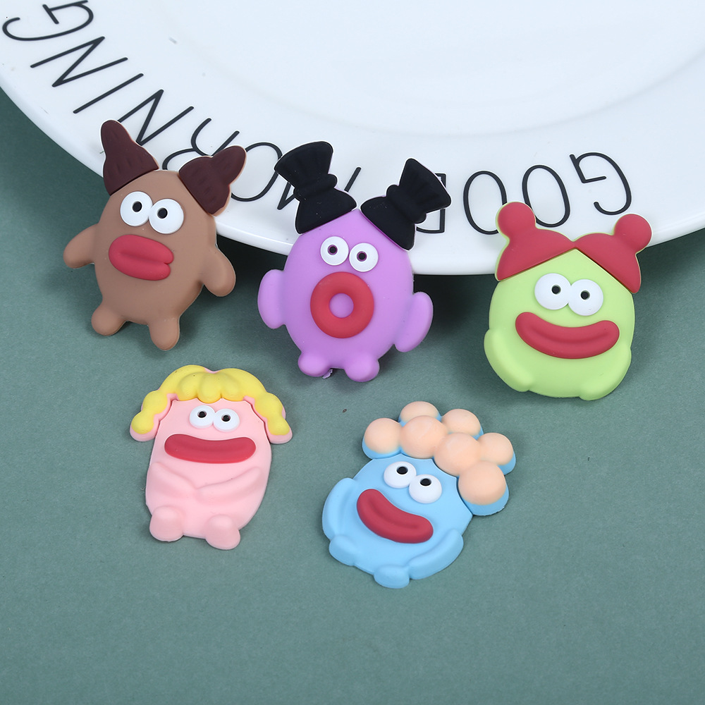 PVC soft glue cartoon sausage mouth eyes mobile phone case DIY Crocs shoes shoes flower pencil box storage box refrigerator patch DIY jewelry creative decoration details Picture