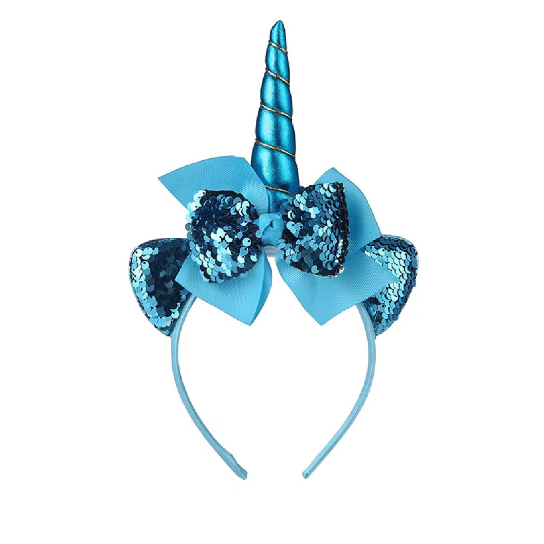 Cross-border unicorn headwear, adult funny and sweet, versatile women's hair accessory, cute hairband design, pearl sweetheart matching bracelet, fashionable and personalized hair accessory set Item Picture
