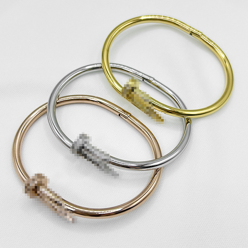 Cross-border classic nail bracelet with stainless steel buckle design that doesn't fade, simple and elegant titanium steel bracelet, eternal charm bracelet details Picture