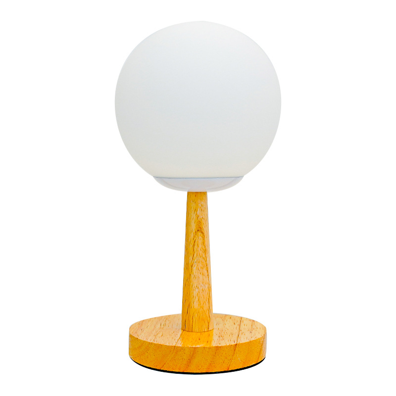 Nordic Solid Wood Remote Control Nightlight Creative Decoration Desk Bedside Lamp Small Glass Lamp Suitable For Bedroom Study Sleep Lamp To Provide Comfortable Light Item Picture