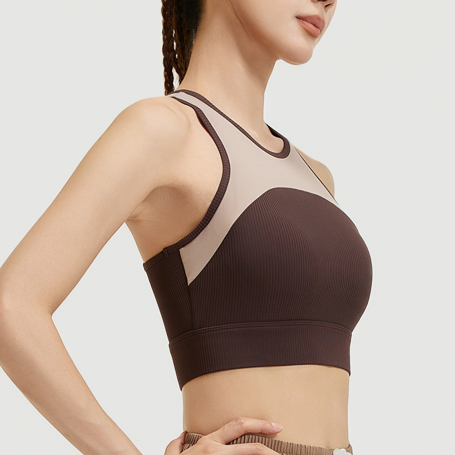 内衣/内衣运动/内衣运动大胸/瑜伽服女露背性感/瑜伽长袖露背上衣产品图