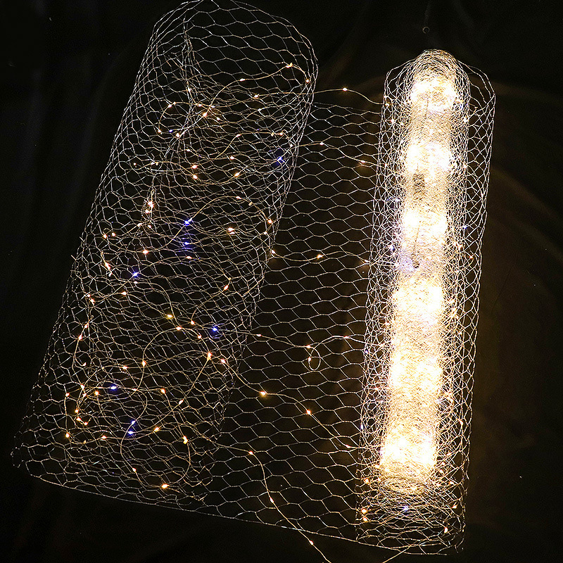 LED铜线灯星空网舞台装饰灯满天星吊顶发光铁丝婚庆道具任意造型室内灯串璀璨夜空