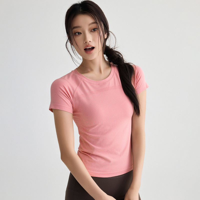 Weightlifting Fairy Summer Thin Sports short-sleeved women yoga running quick-drying top Slimming Casual T-shirt Outdoor training clothing POLO shirt Specification image