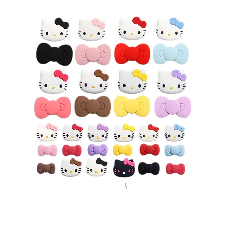 Kitty KT Cat size DIY soft glue three-dimensional sticker water cup phone case Slippers decorative sticker bow shape diy accessories beautiful practical cute Item Picture