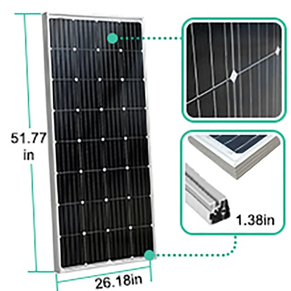Ecoworthy monocrystalline 150W solar panel, glass panel, emergency energy storage photovoltaic module, electrical and electronic, solar cell system Application Scenario