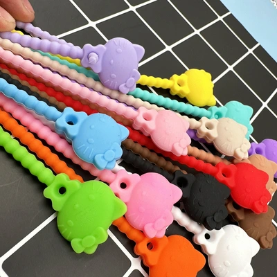 HelloKity cartoon animal drop glue silicone cable tie natural Korean rainbow rope with handmade diy accessories bath accessories recommended thumbnail