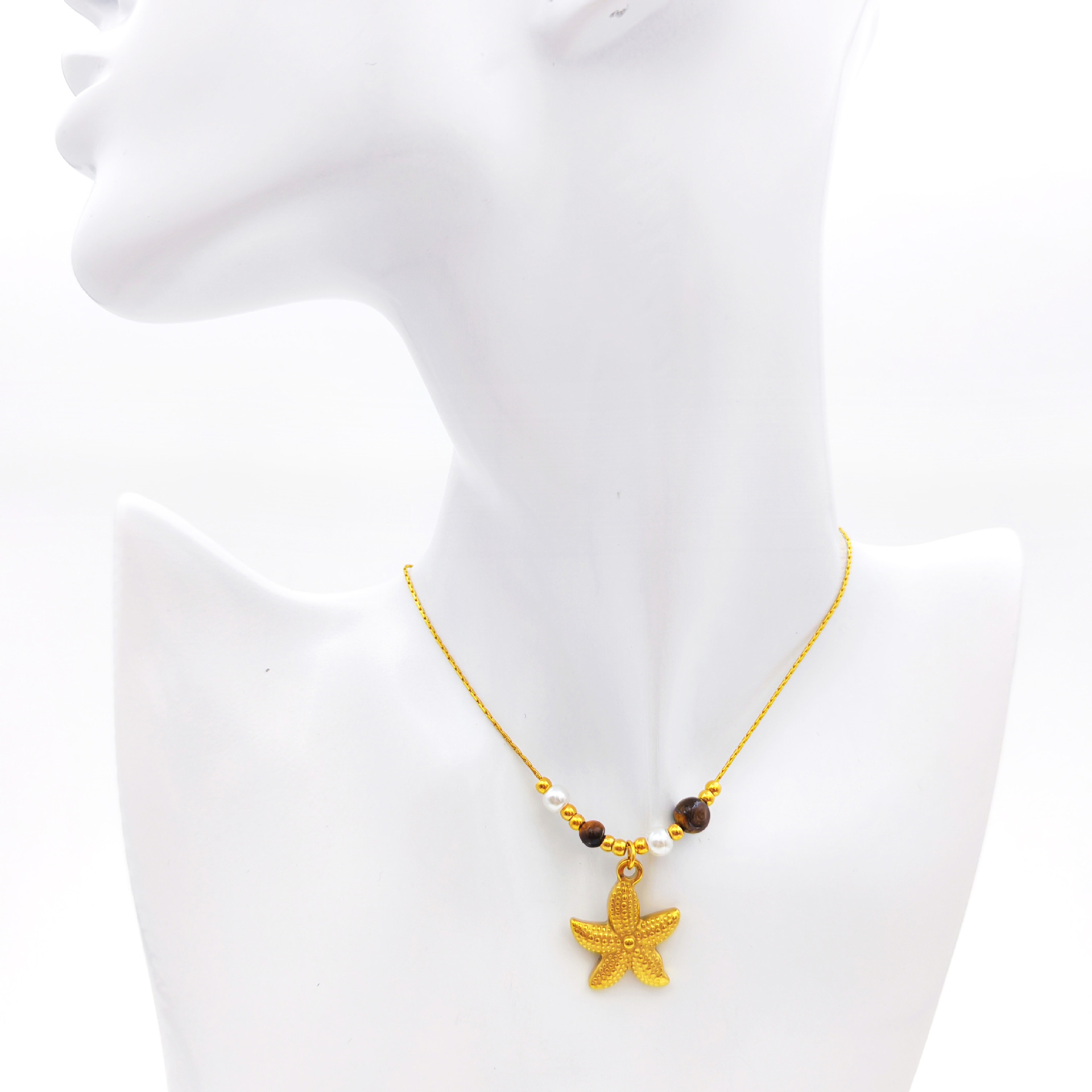 18K gold electroplated stainless steel vacuum pendant, DIY jewelry accessory, starfish necklace, summer ocean-style necklace pendant, beautiful and dazzling Item Picture